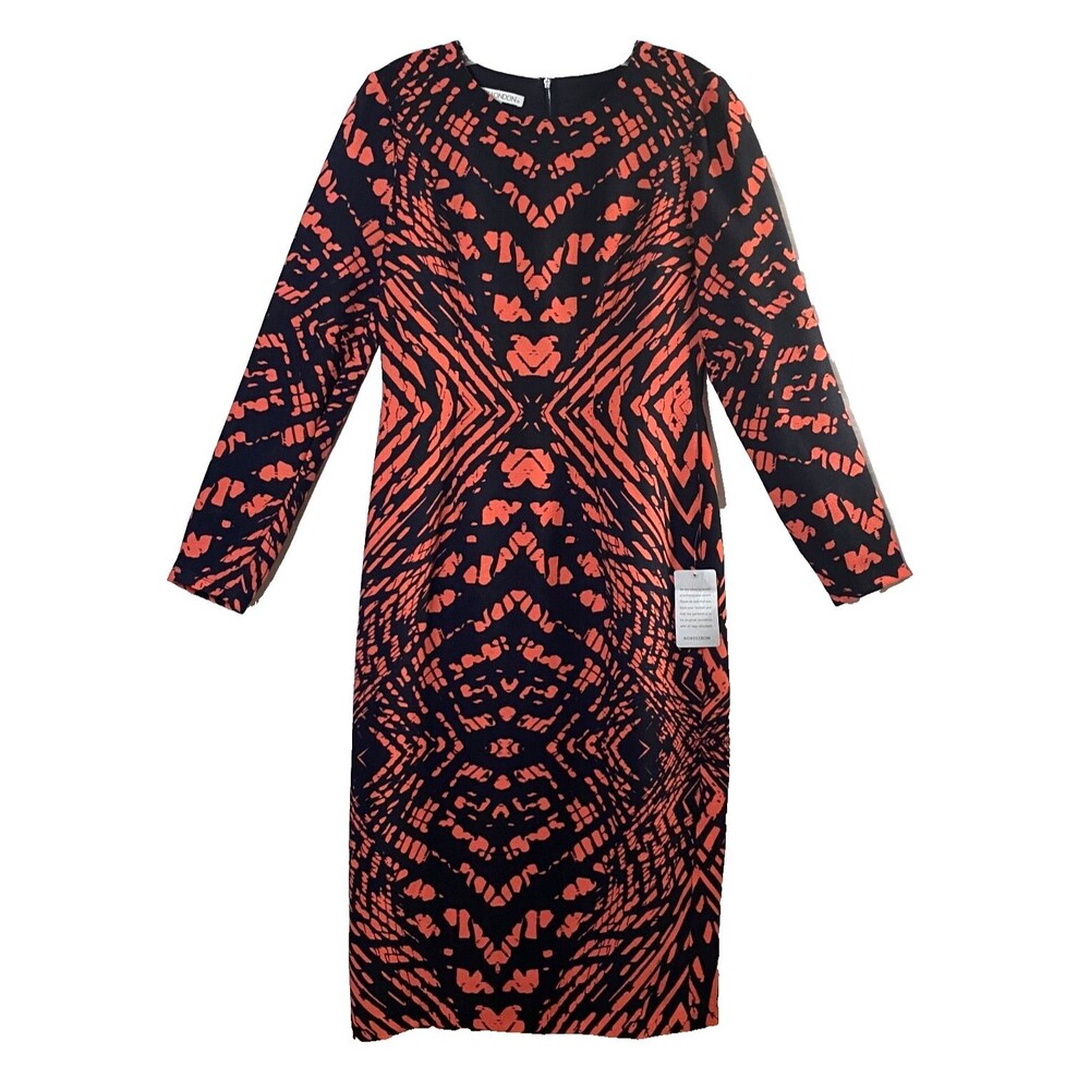 Maggy London Geometric Tailor Fit Dress Womens Size 6 Multicolor Lined NWOT